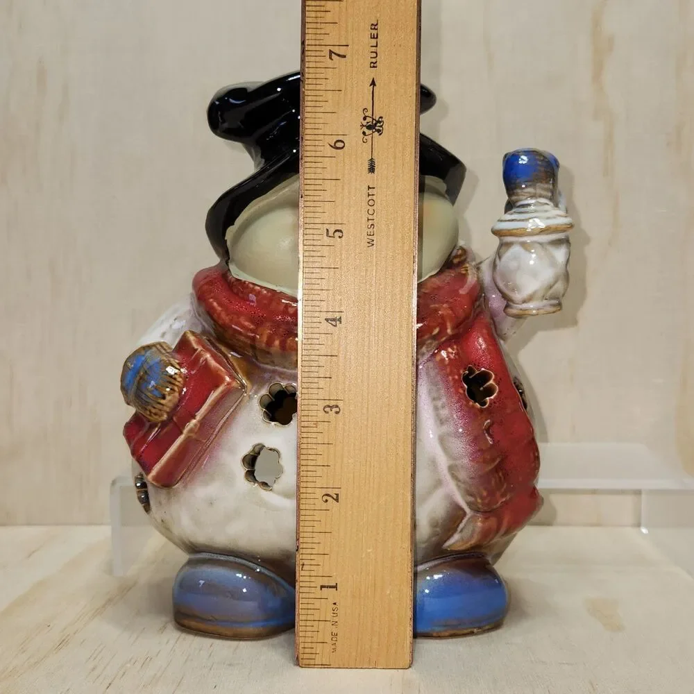 Kirkland's Potter's Garden Ceramic Snowman Candle Holder Tea Light